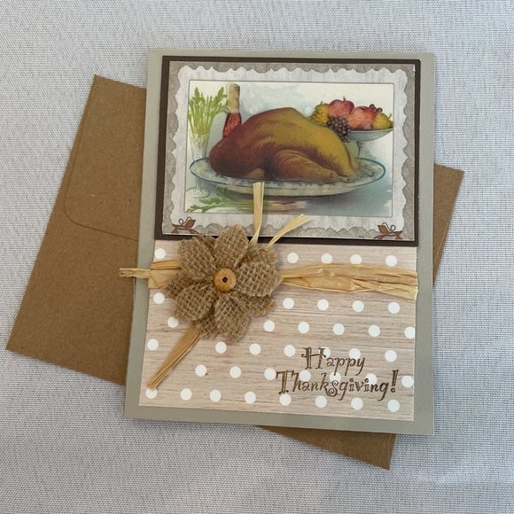 Other - Happy Thanksgiving Turkey Greeting Card Handmade, Greeting Card